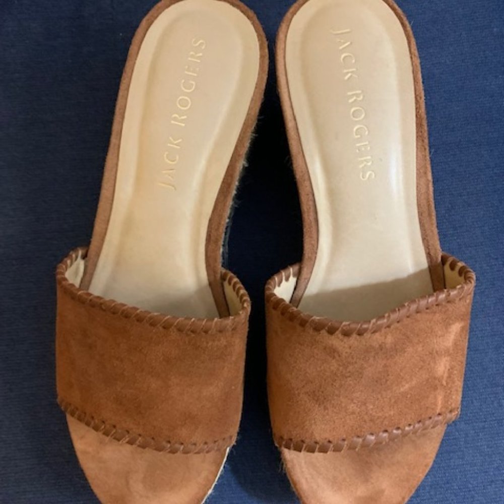 Jack Rogers Brown Suede Wedges 9